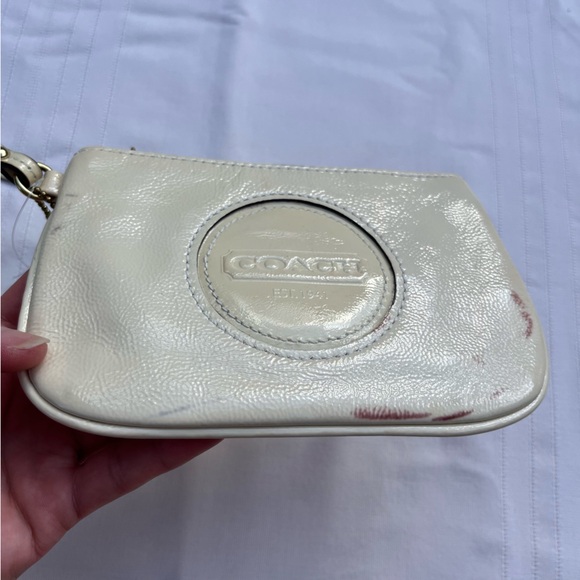 Coach Signature Patch Patent Leather Wristlet - Picture 5 of 11
